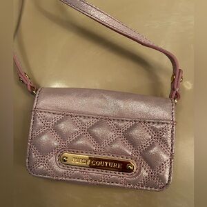 Juicy Couture Vintage Crossbody Mini Purse; sparkle pink leather. Luscious find!